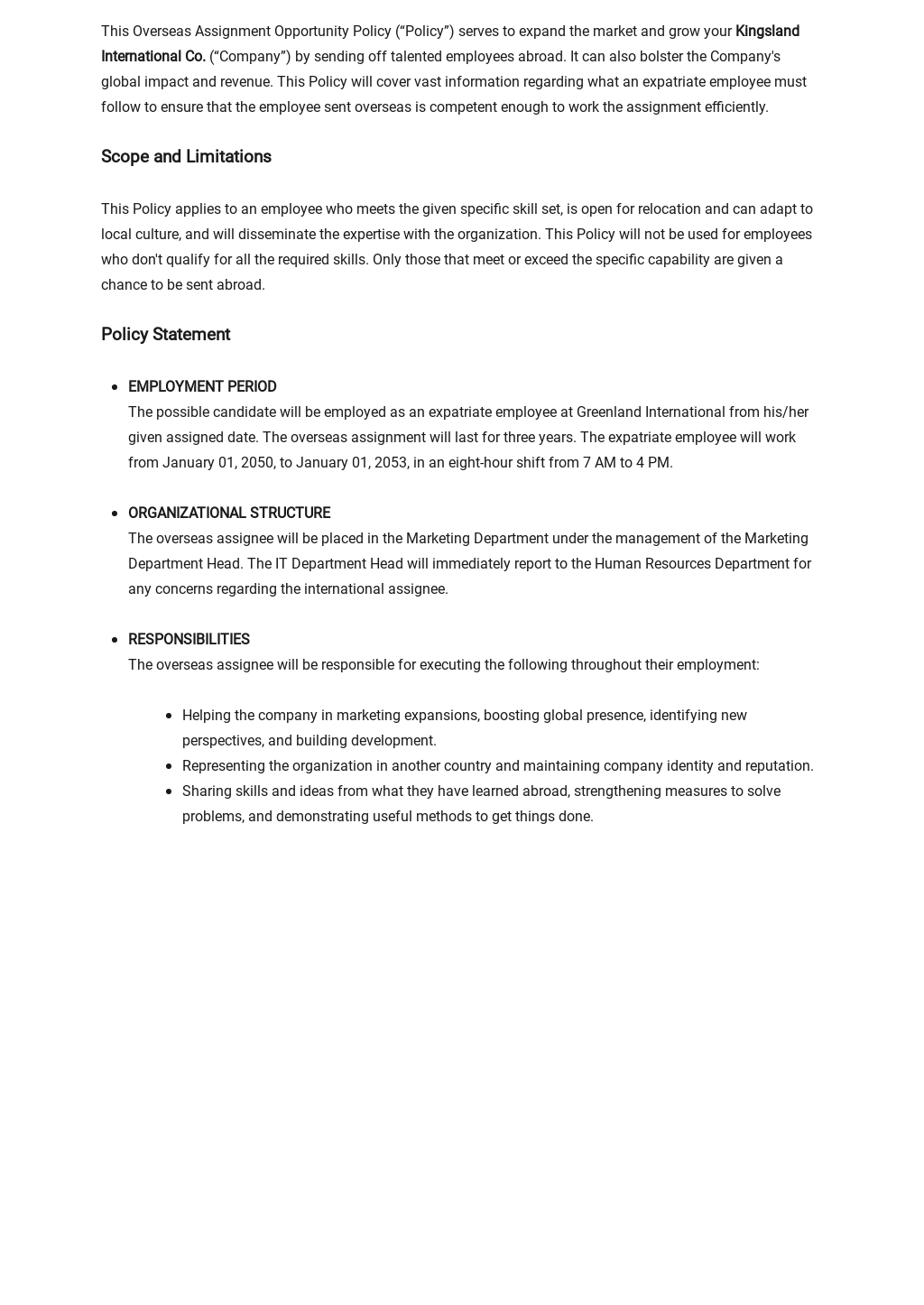 Long-term assignment policy image