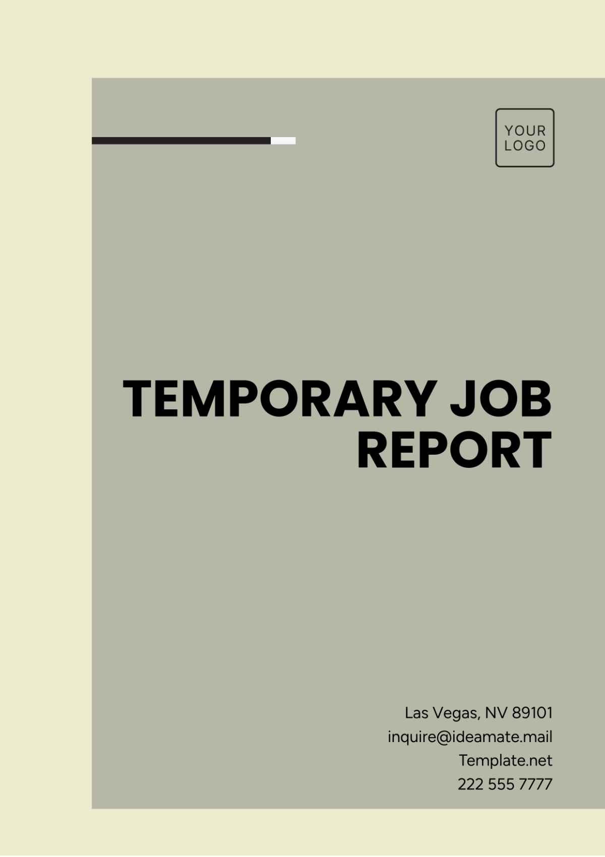 Temporary Job Report Template - Edit Online & Download