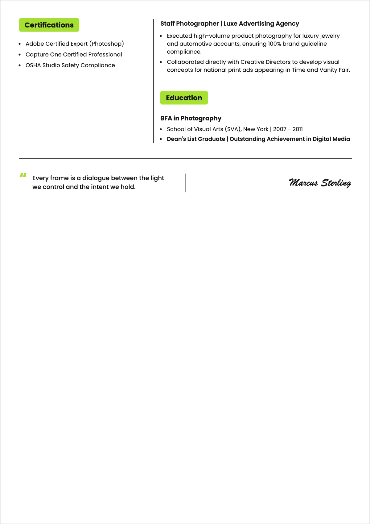 Free Printable Photo ATS Resume Template, AI Resume Builder