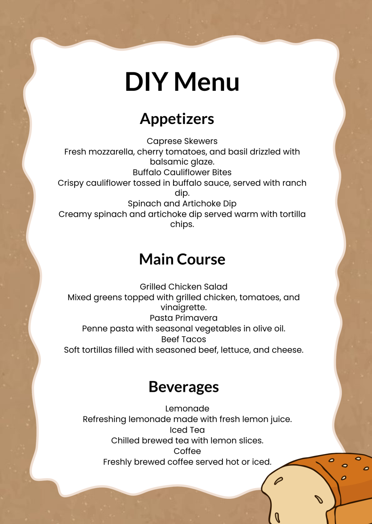 DIY Menu Template - Edit Online & Download