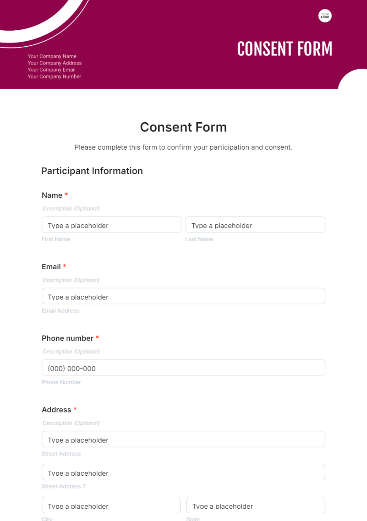 Consent Form Template - Edit Online & Download