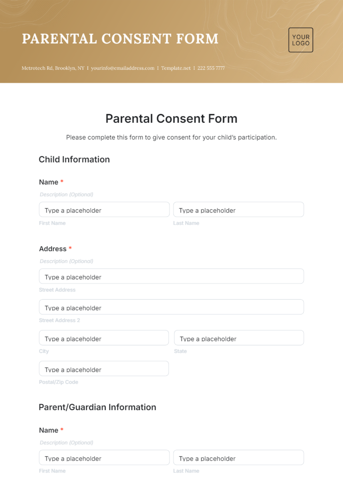 Parental Consent Form Template - Edit Online & Download