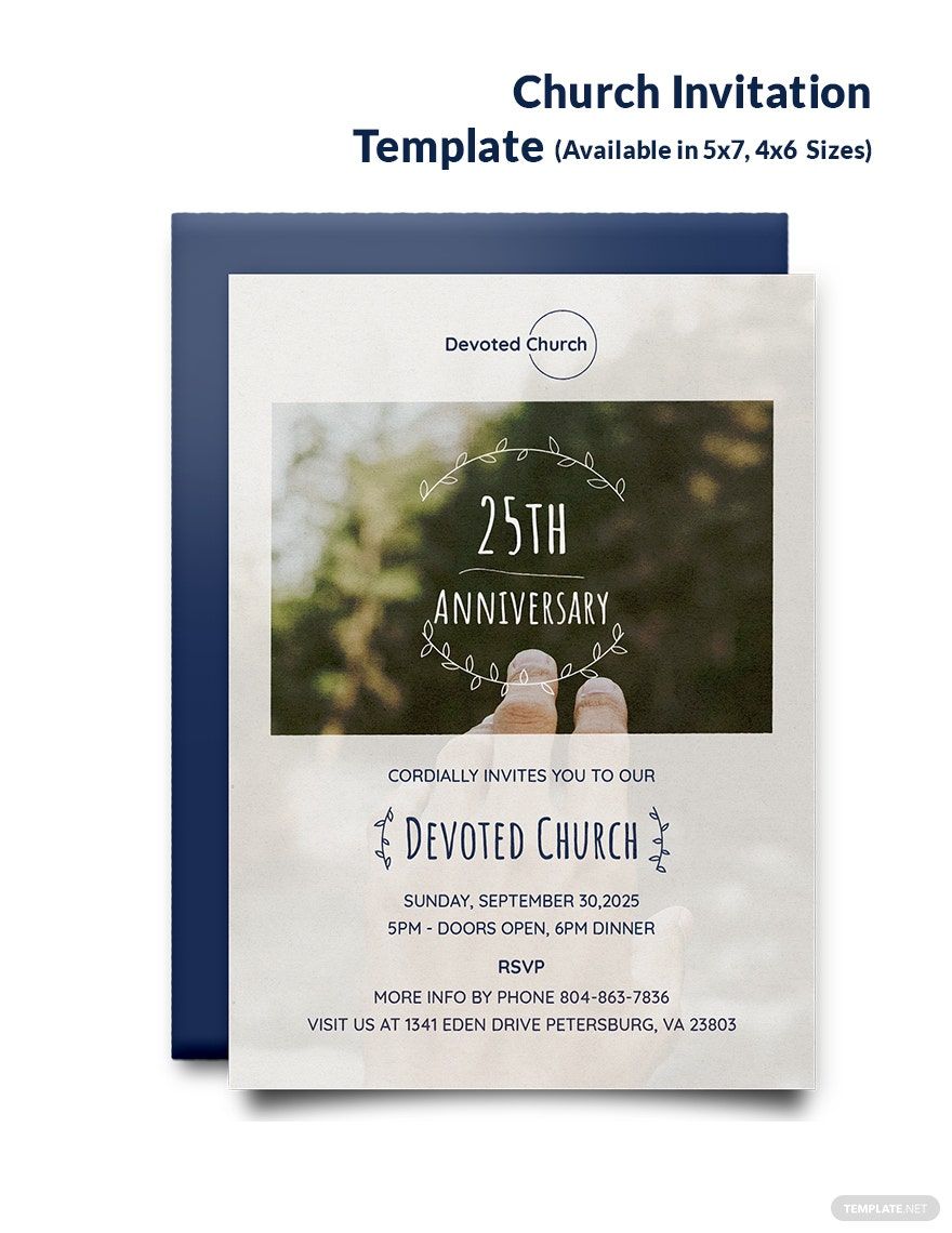 25th Church Anniversary Invitation Template