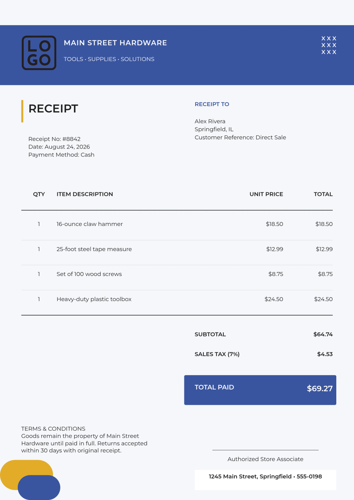 Blank Receipt Template - Edit Online & Download Example