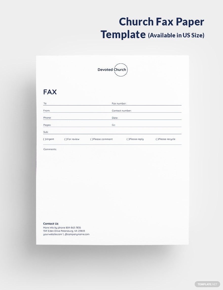 Free Church Fax Paper Template