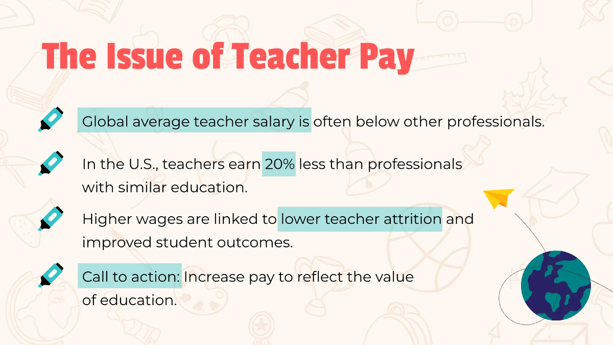 Free World Teachers Day Presentation Template to Edit Online