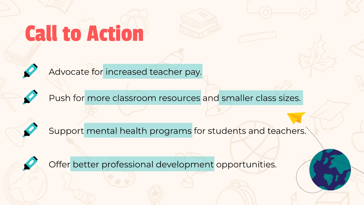 Free World Teachers Day Presentation Template to Edit Online