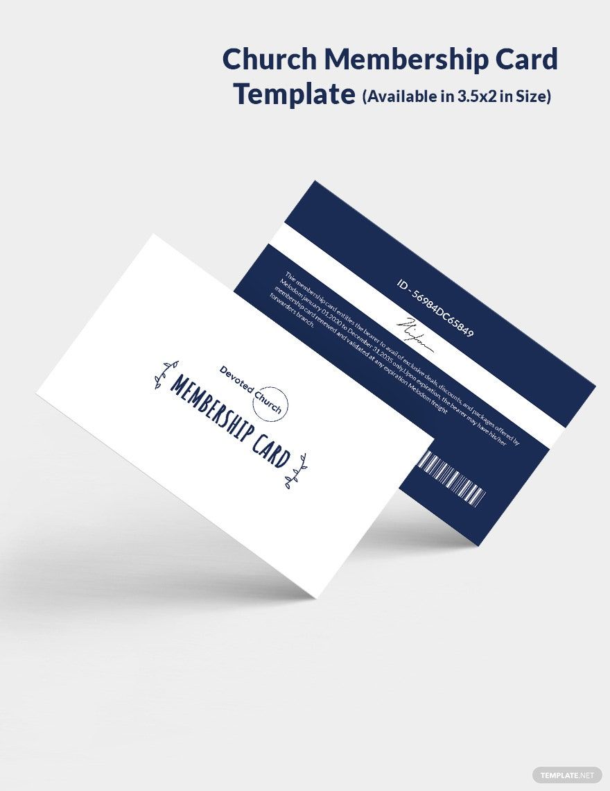 Church Membership Card Template in Word, Illustrator, PSD, Apple Pages, Publisher, InDesign