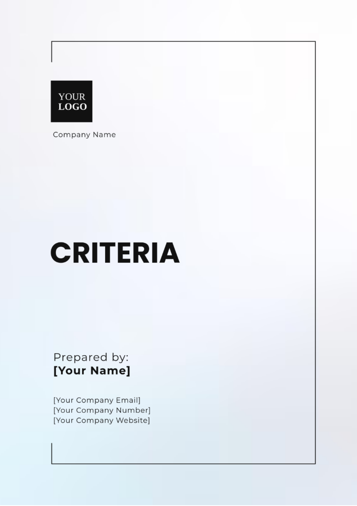 Criteria Template - Edit Online & Download