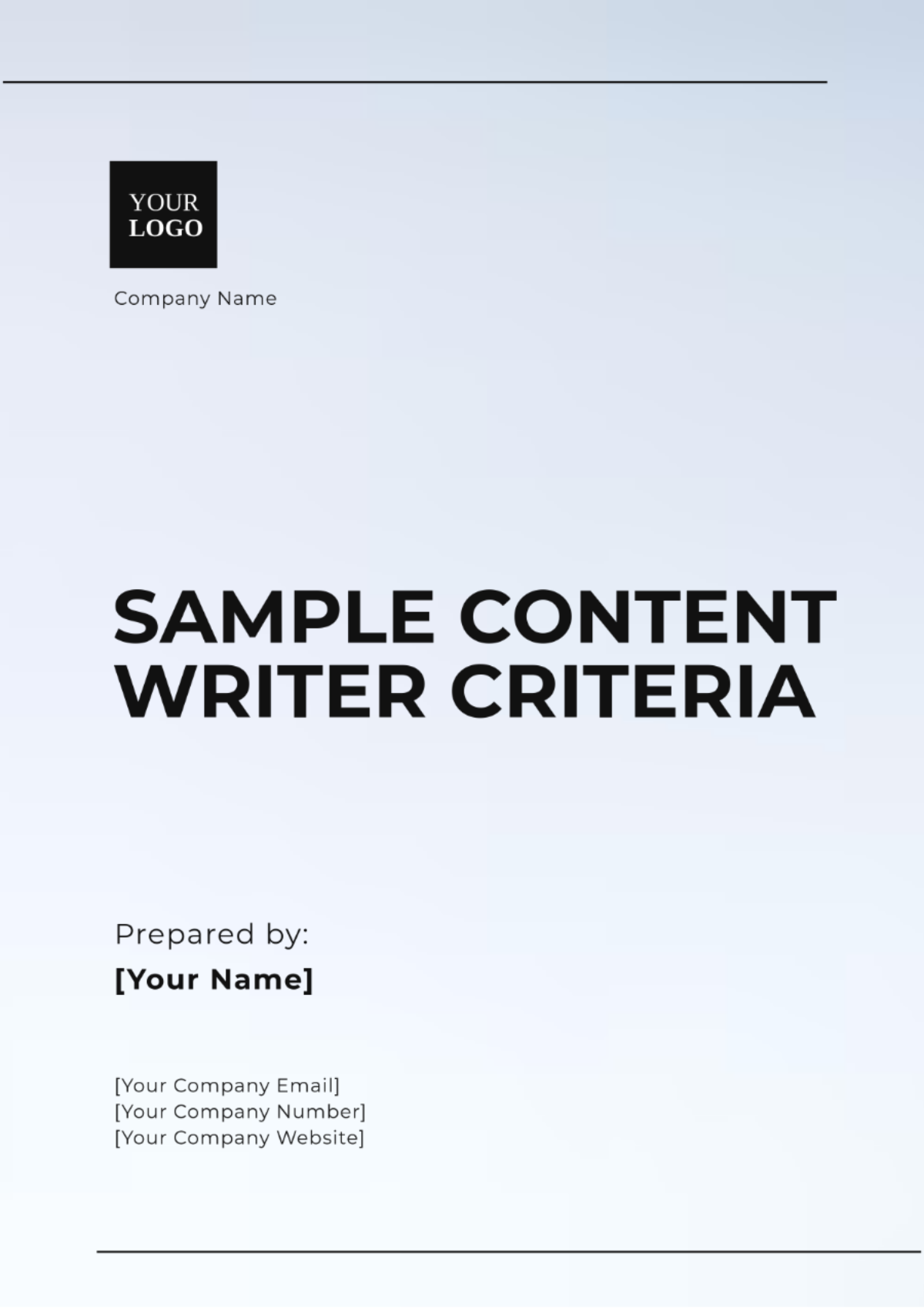 Sample Content Writer Criteria Template - Edit Online & Download