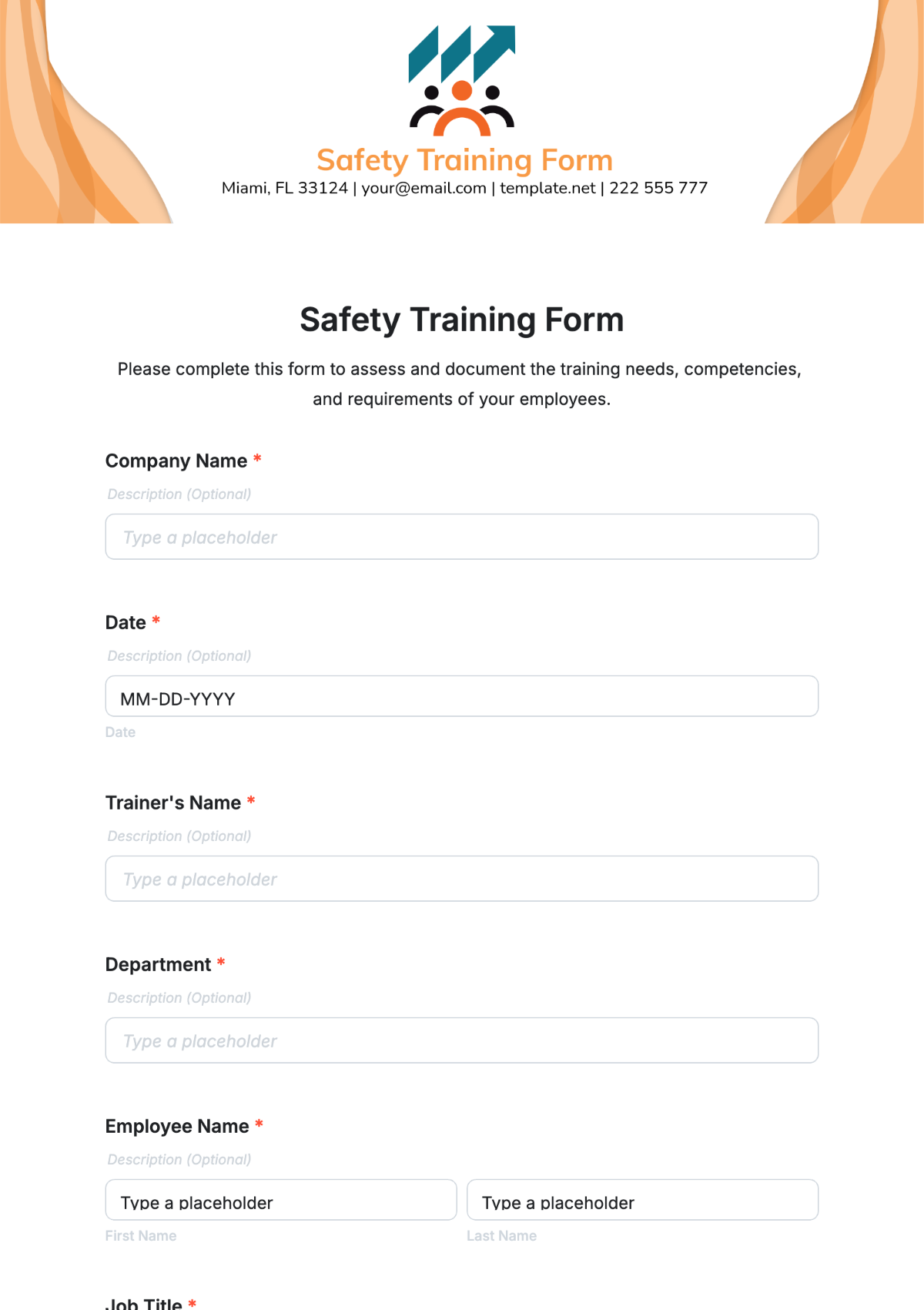 Safety Training Form Template - Edit Online & Download