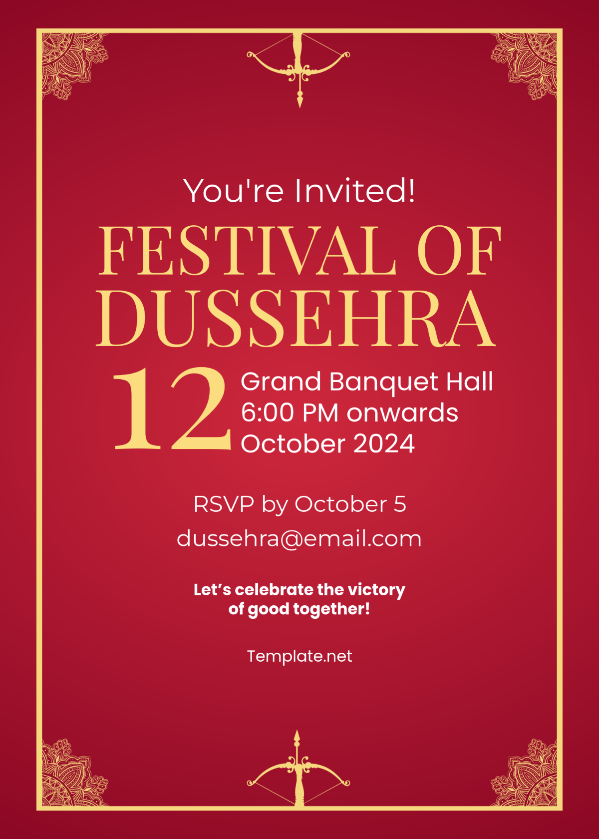 Elegant Dussehra Invitation