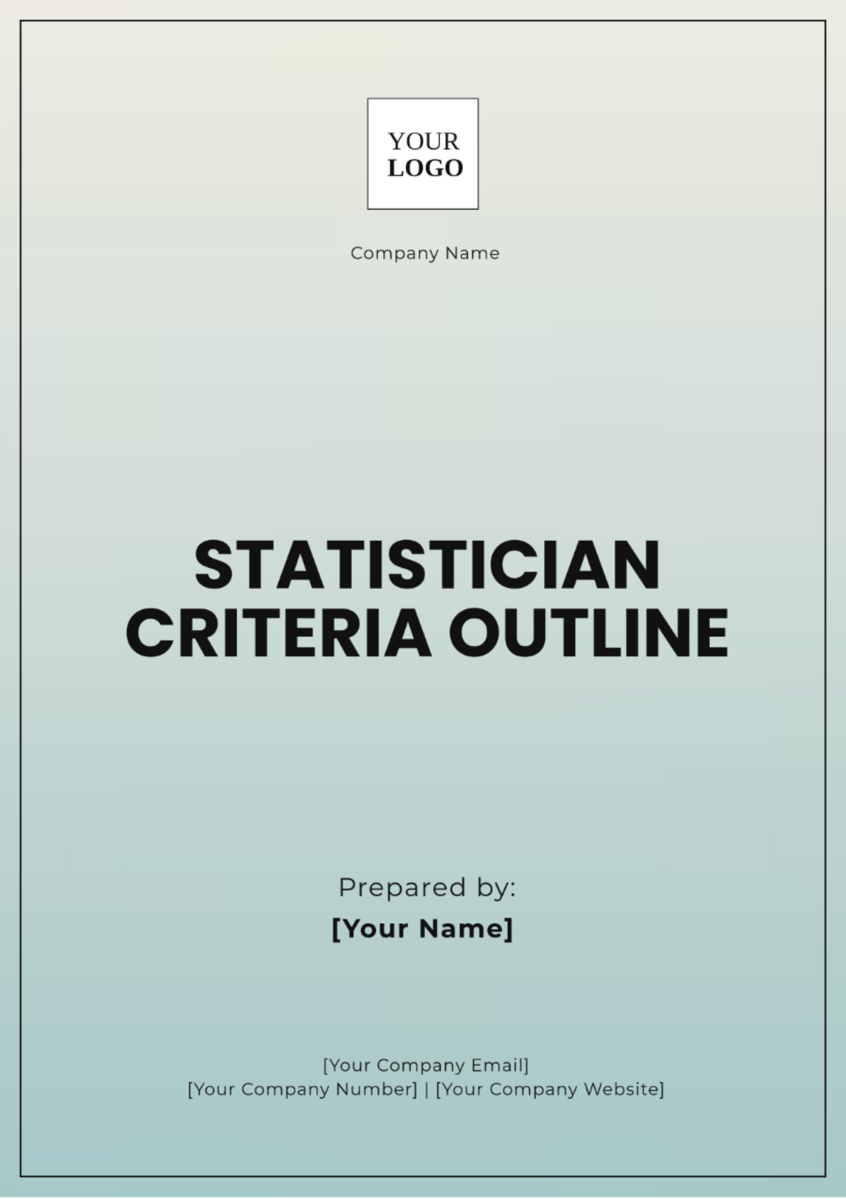 Statistician Criteria Outline Template - Edit Online & Download