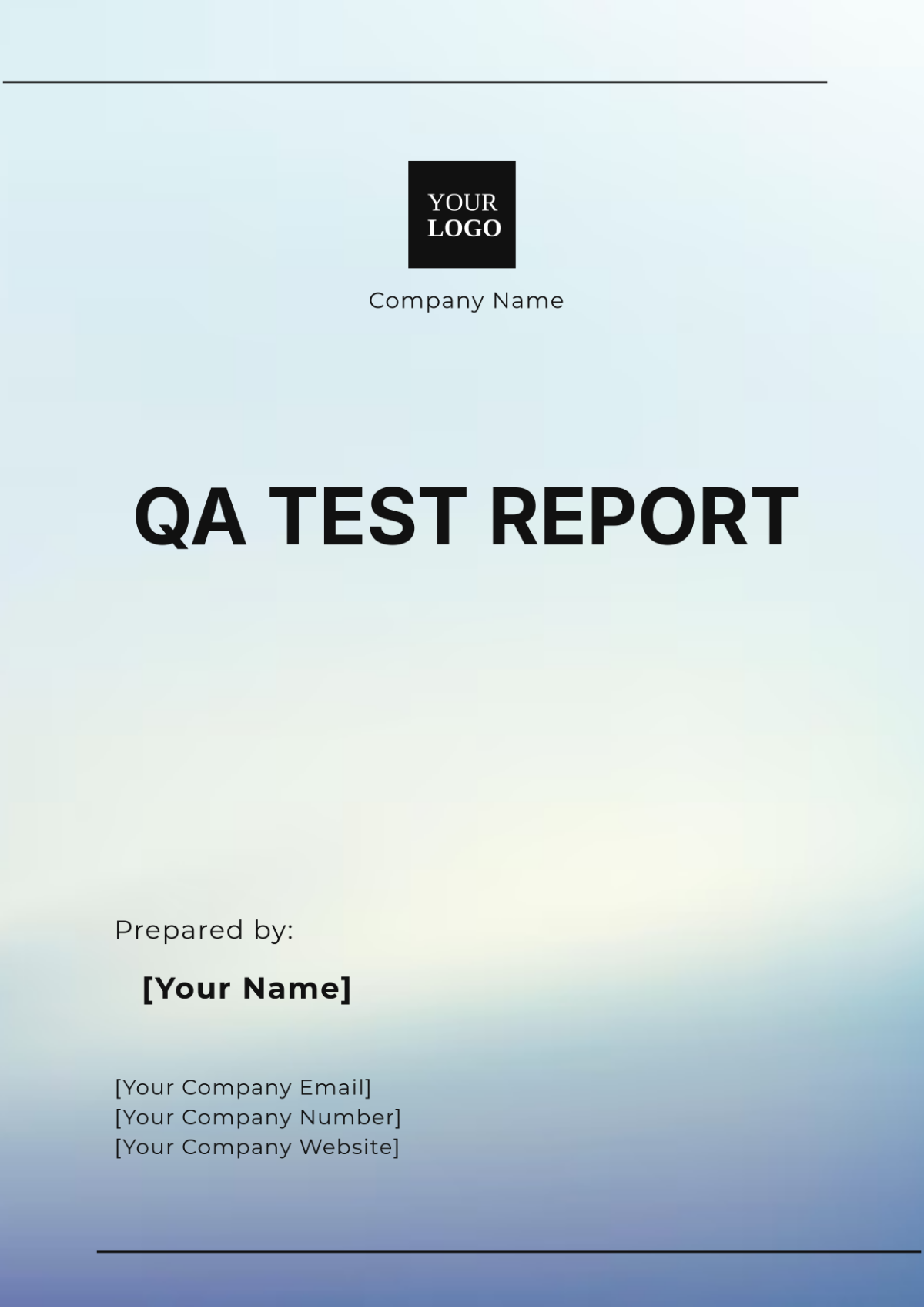 QA Test Report Template - Edit Online & Download