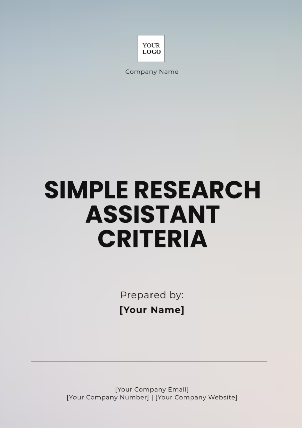 Simple Research Assistant Criteria - Edit Online & Download