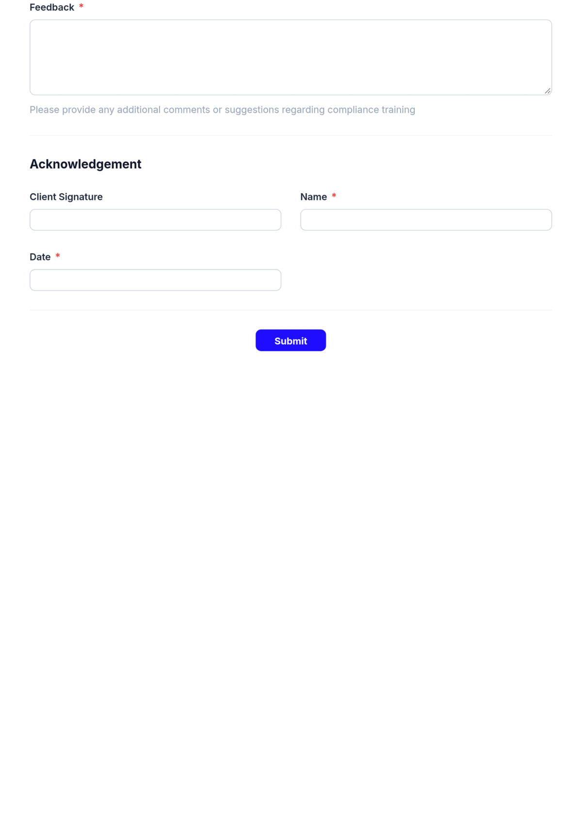 Free Compliance Training Form Template & AI Maker