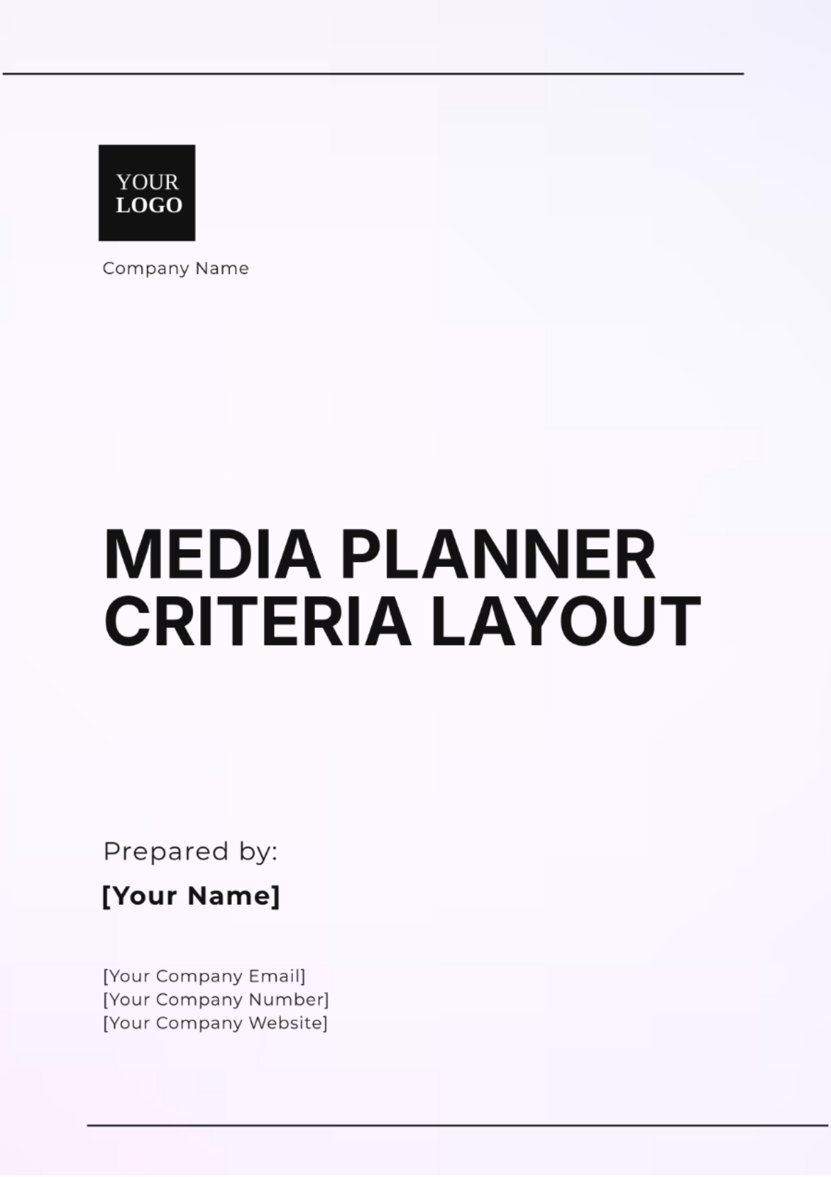 Media Planner Criteria Layout Template - Edit Online & Download