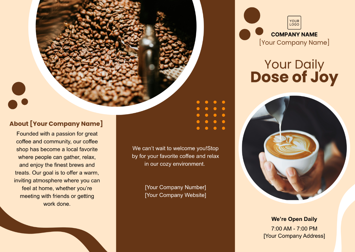 Coffee Shop Pamphlet Template - Edit Online & Download