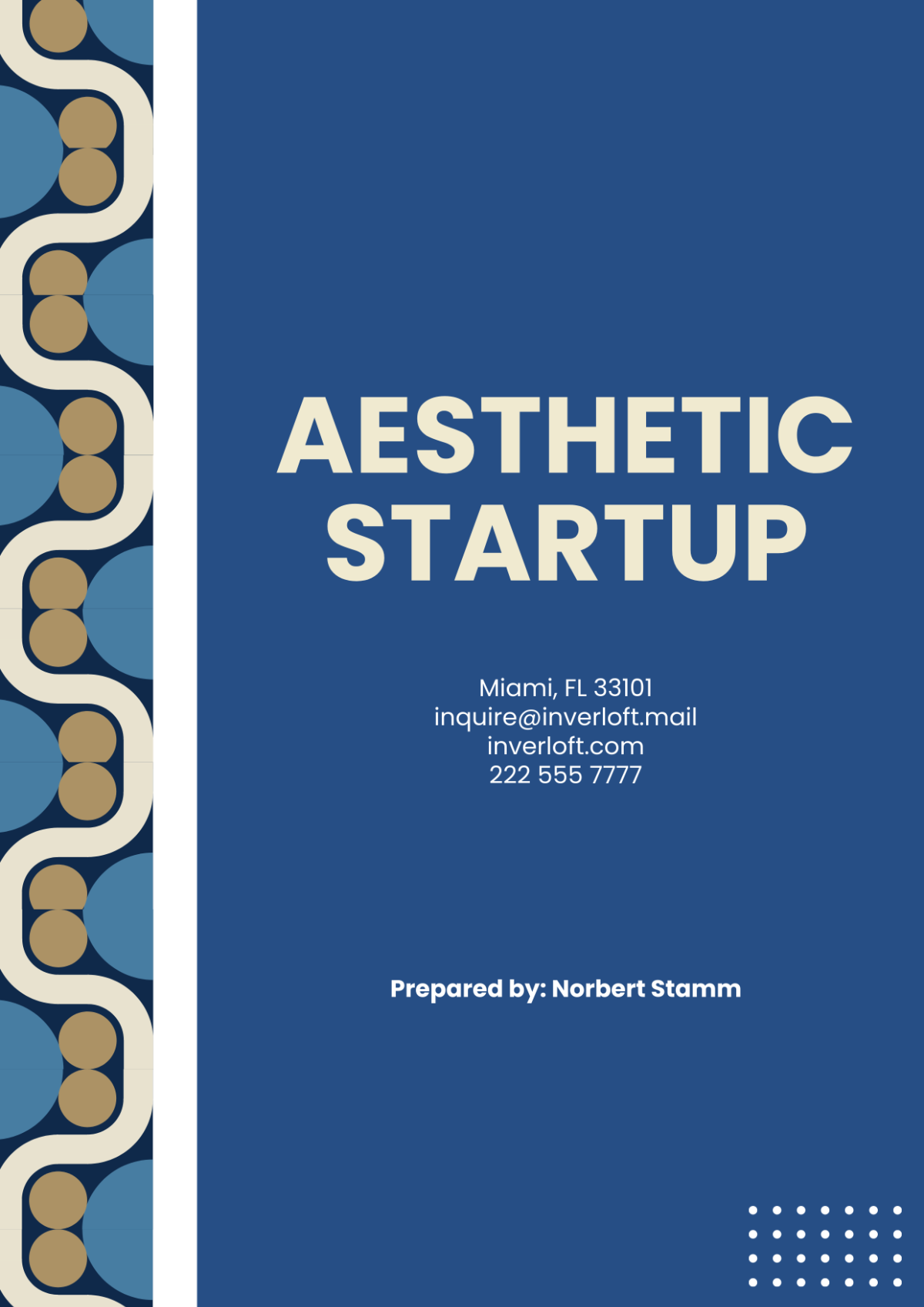 Aesthetic Startup Cover Page