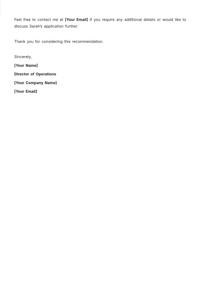 Free Recommendation Letter for Job Template to Edit Online