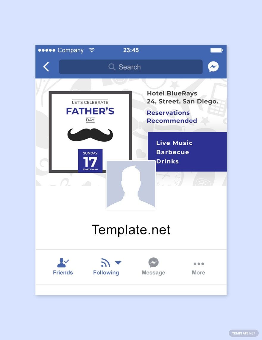 Father's Day Facebook App Cover Template