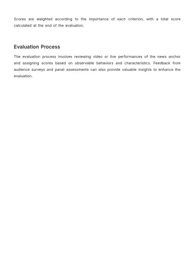 Free Aesthetic News Anchor Criteria Template to Edit Online