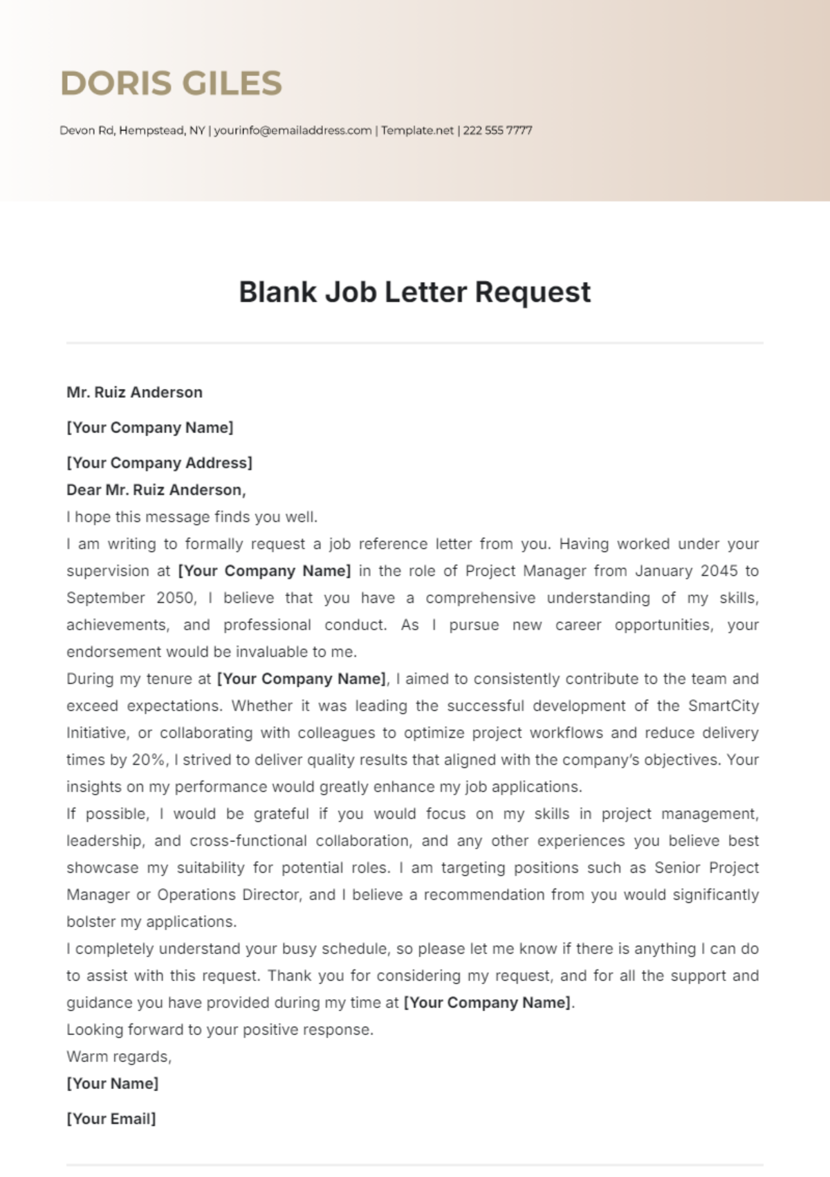 Blank Job Letter Request Template - Edit Online & Download