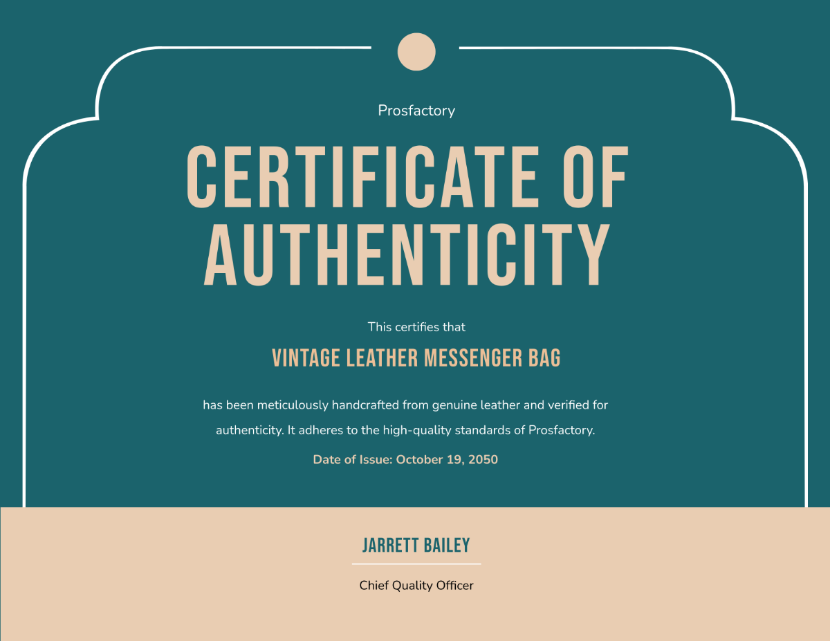 Custom Product Authenticity Certificate Template - Edit Online & Download