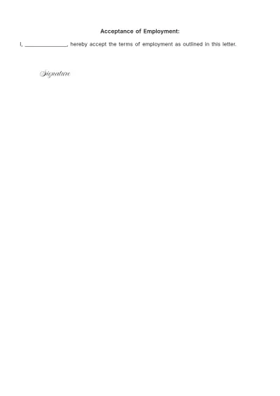 Free General Job Offer Letter Outline Template to Edit Online