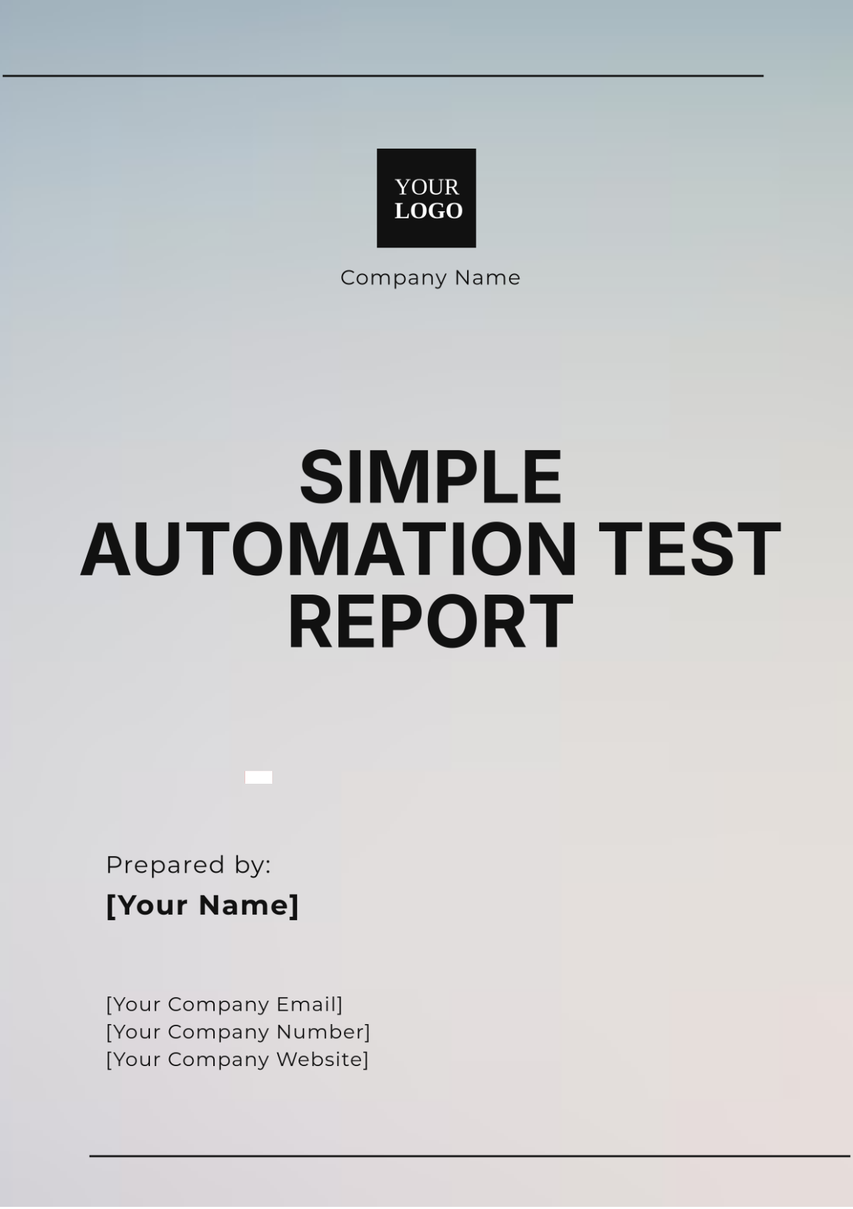 Simple Automation Test Report Template - Edit Online & Download