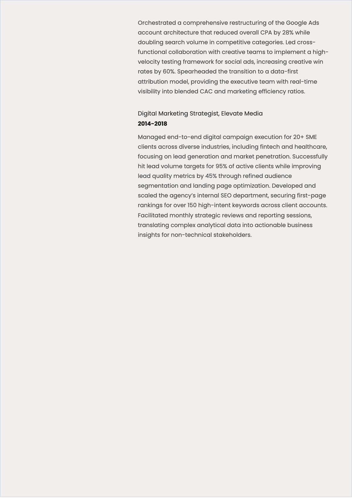 Free Freelancer Experience Resume Template to Edit Online