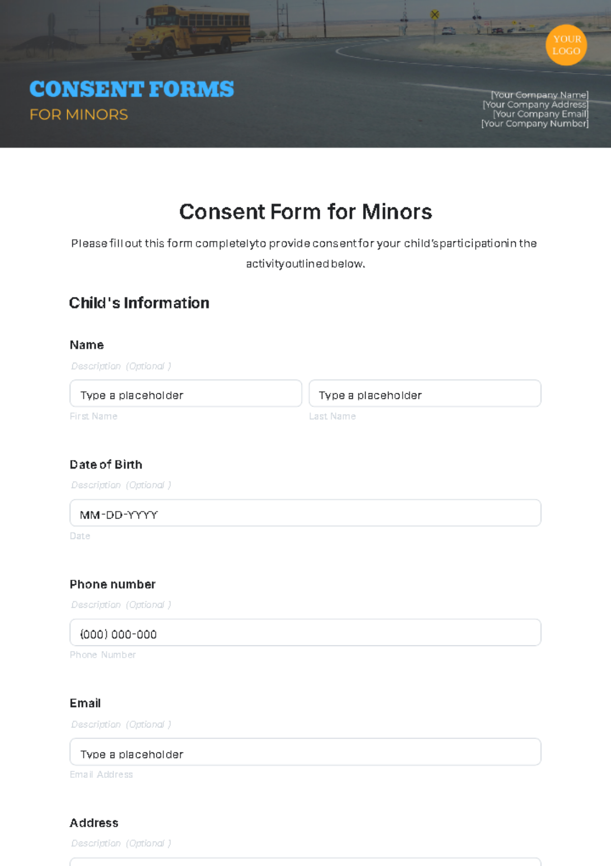 Consent Form for Minors Template - Edit Online & Download