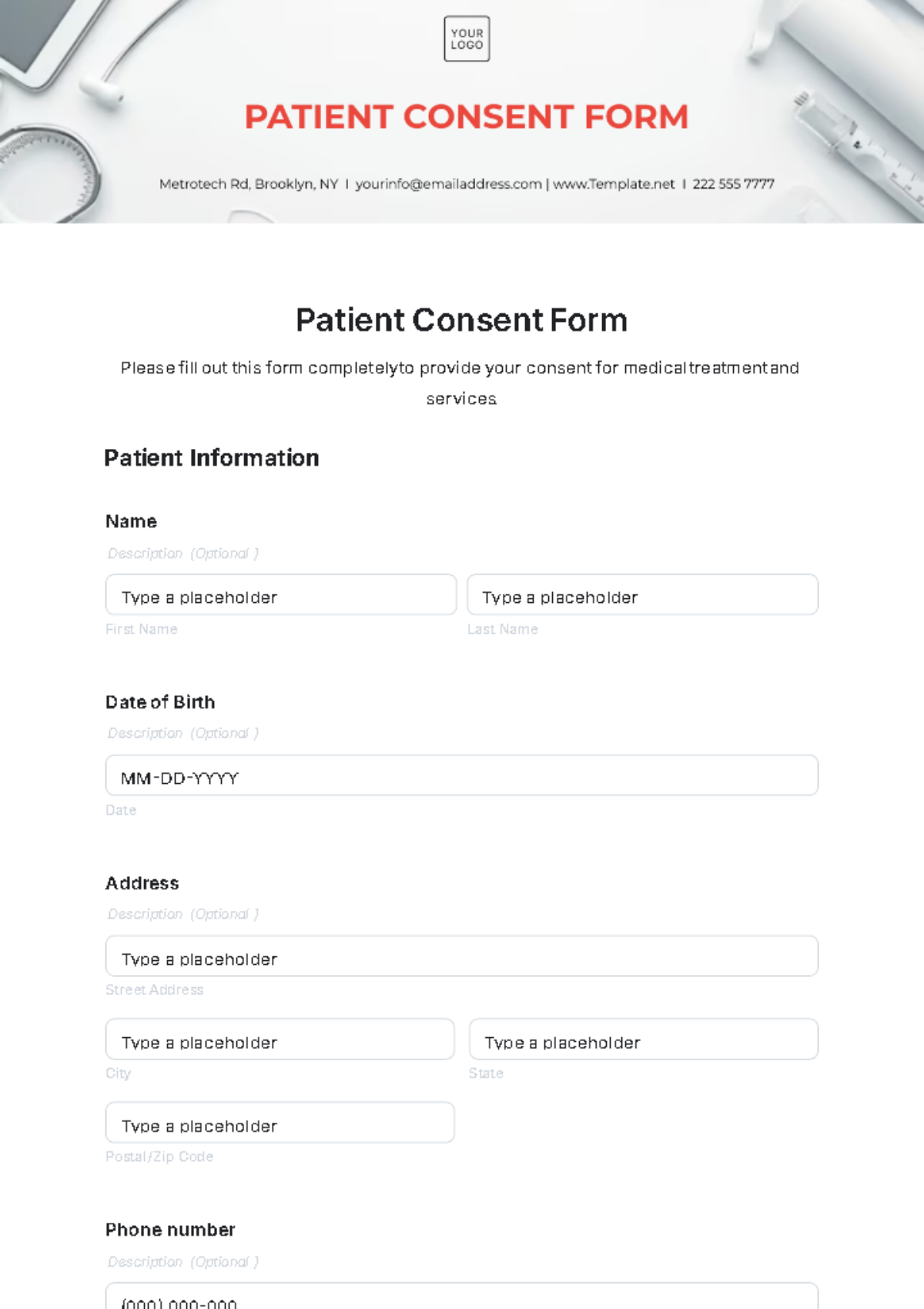 Patient Consent Form Template - Edit Online & Download