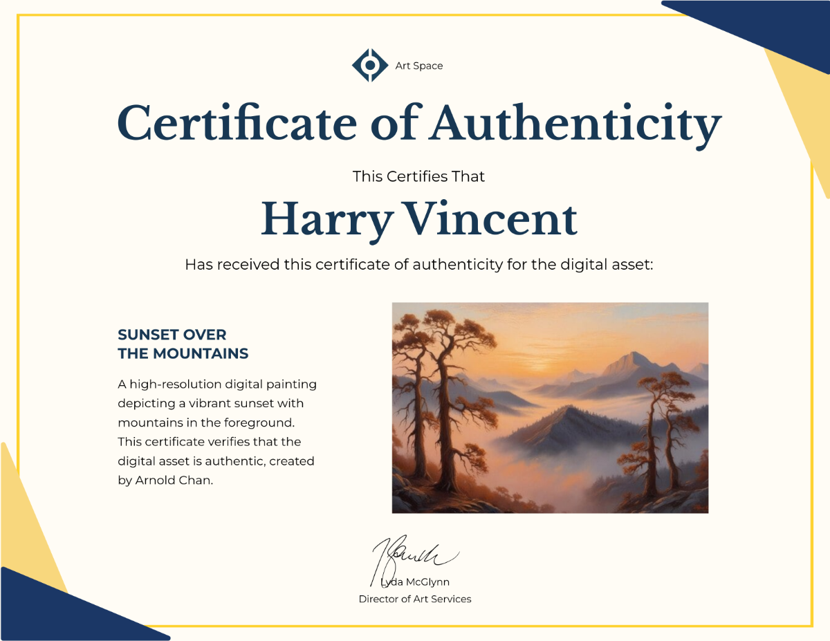 Digital Authenticity Certificate Template - Edit Online & Download