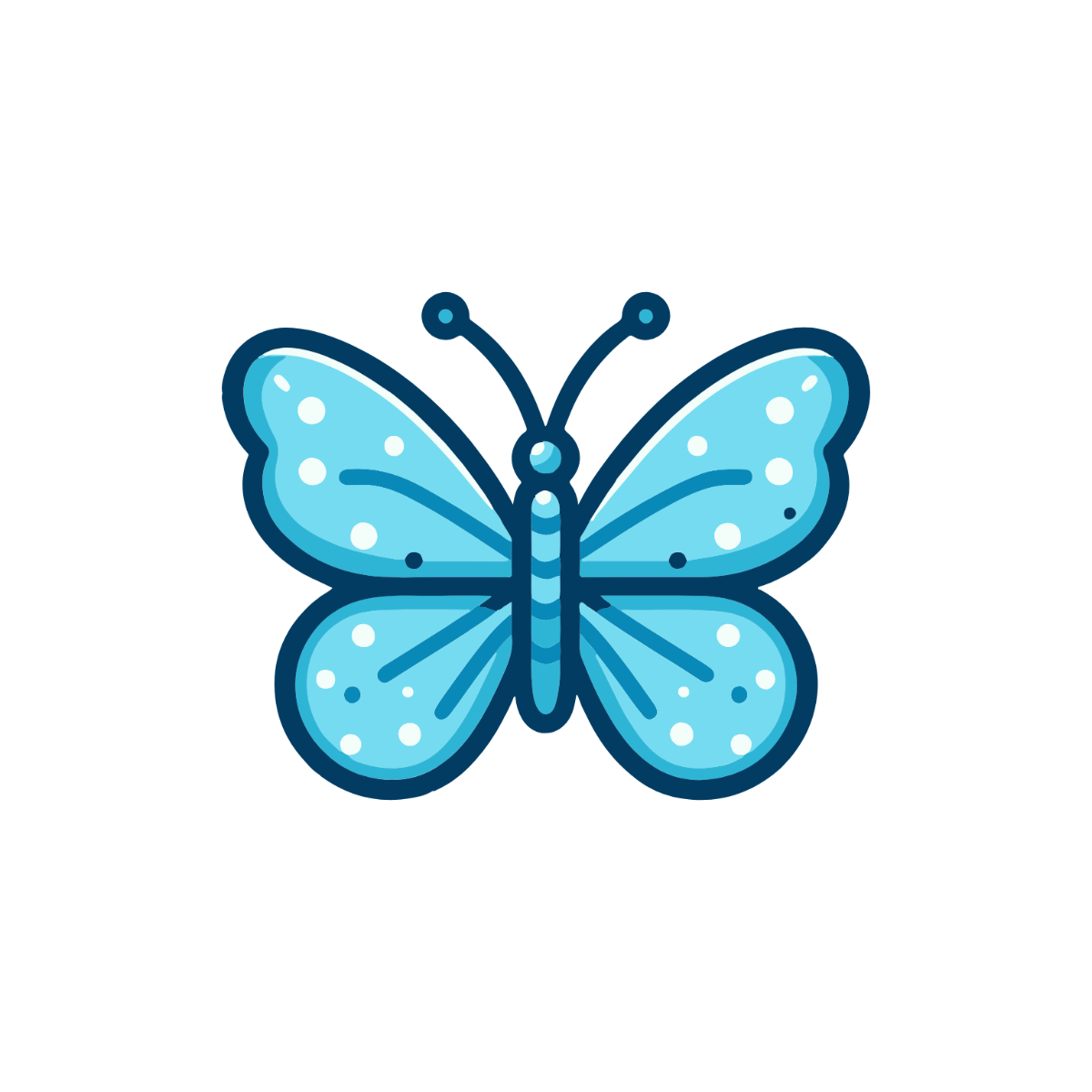 Free Blue Butterfly Clipart Template