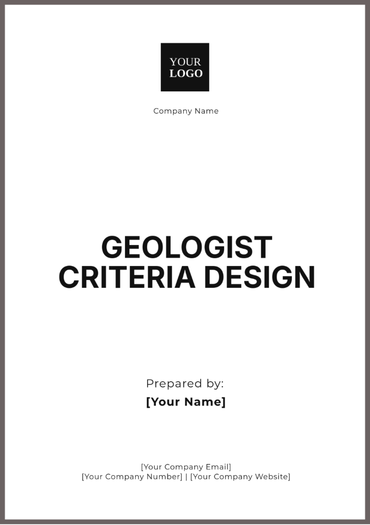 Geologist Criteria Design Template - Edit Online & Download