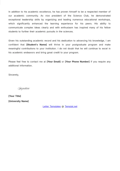 Free Academic Recommendation Letter Design  Template to Edit Online