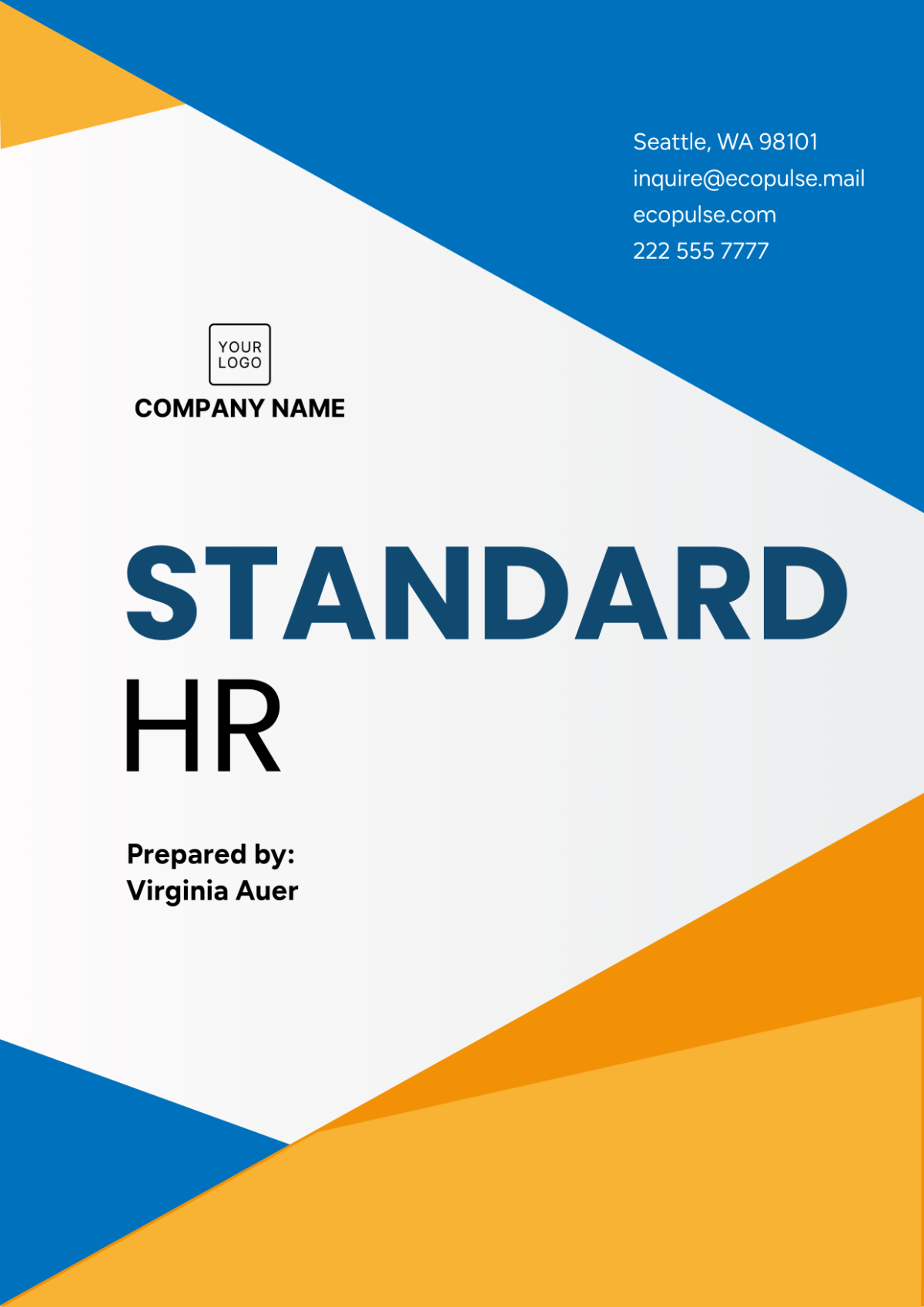 Standard HR Cover Page