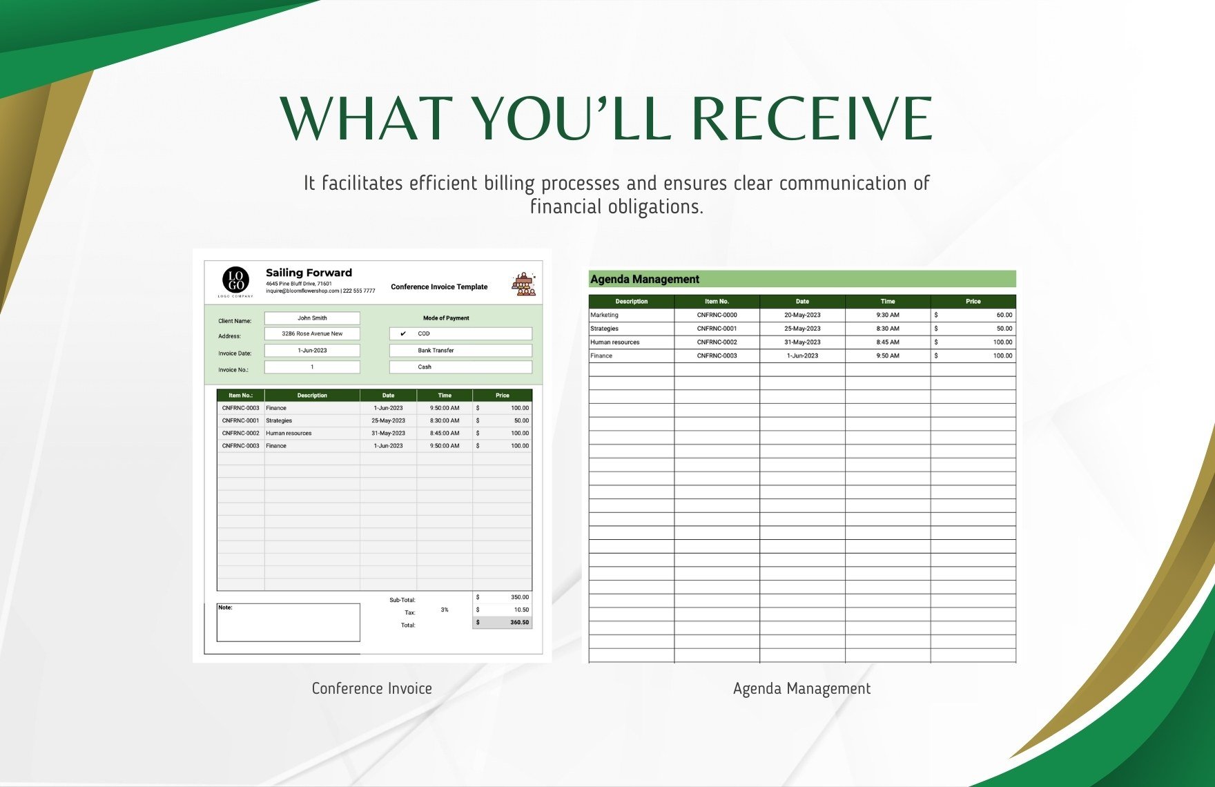 Conference Invoice Template