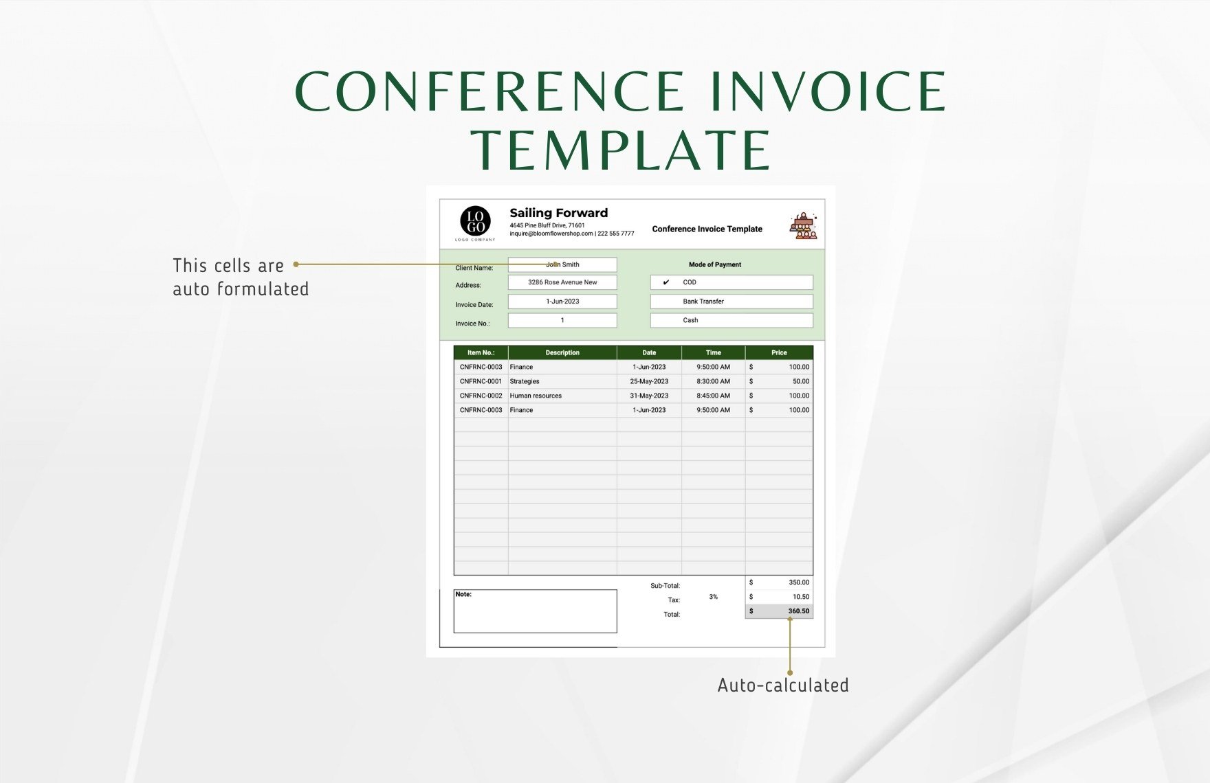 Conference Invoice Template