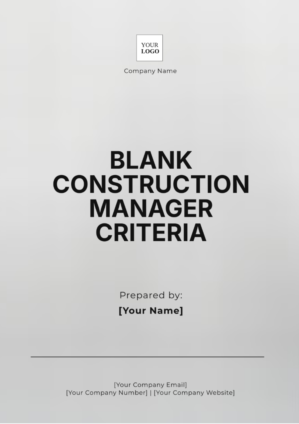 Blank Construction Manager Criteria Template - Edit Online & Download