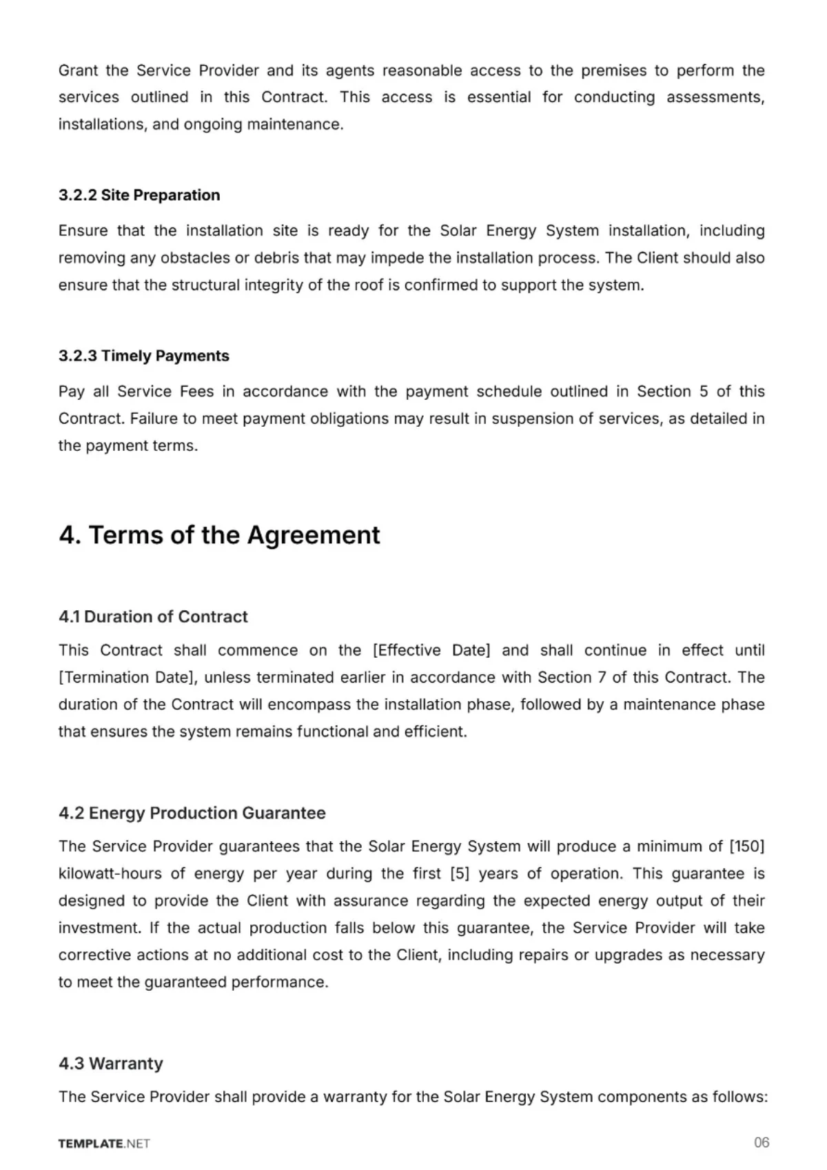 Free Solar Energy Service Contract Template to Edit Online