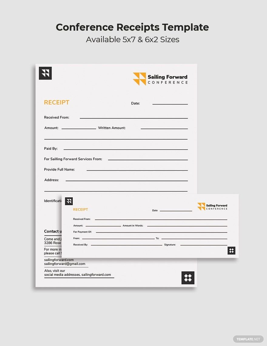 Free Conference Receipt Template