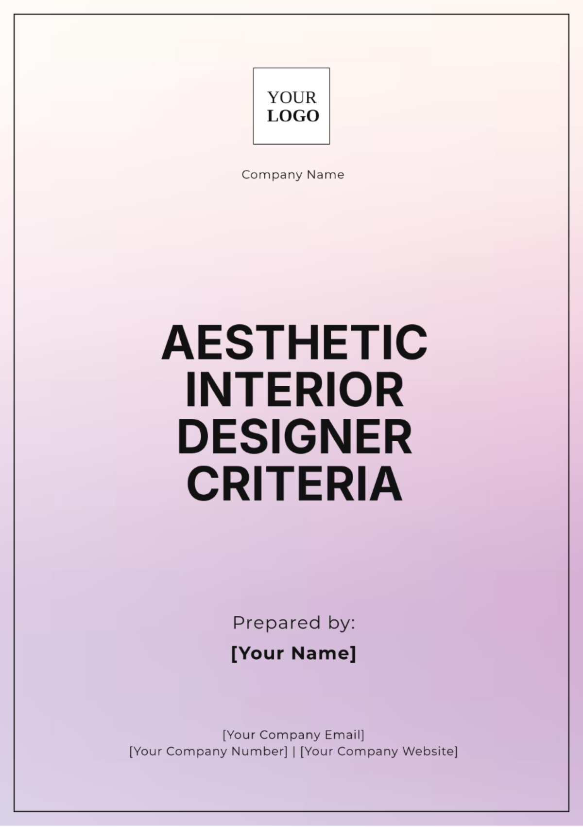 Aesthetic Interior Designer Criteria Template - Edit Online & Download