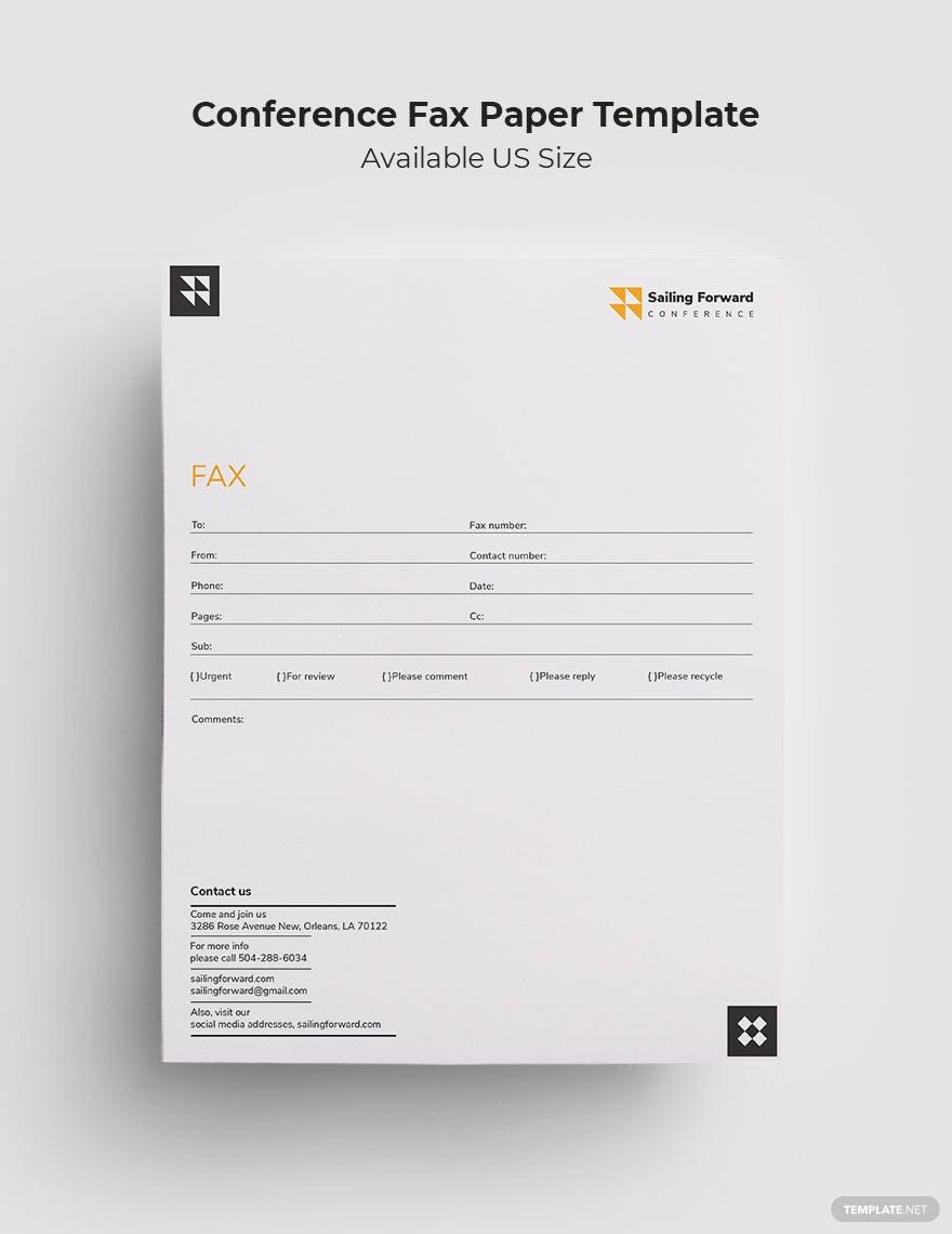 Conference Fax Paper Template