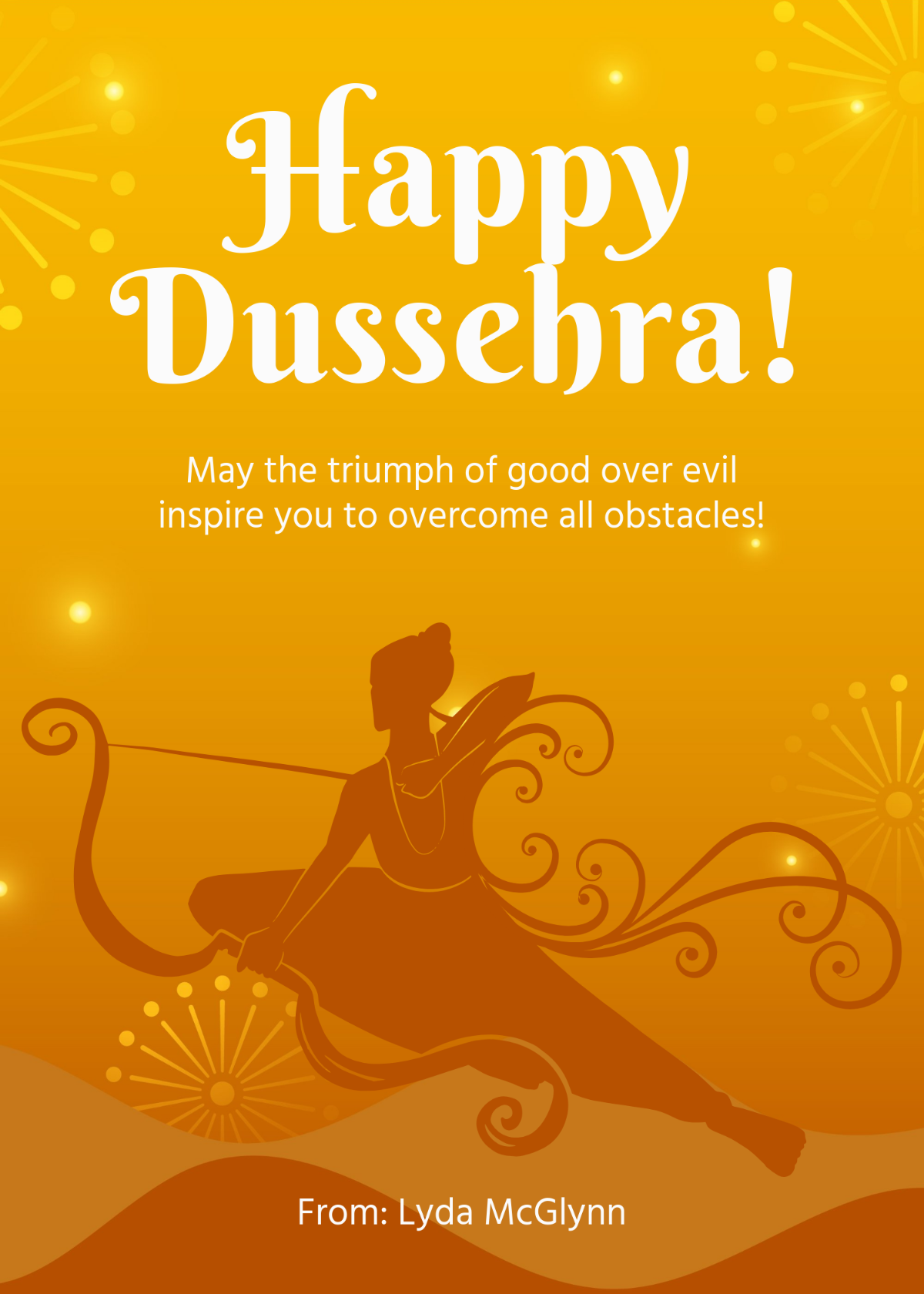 Happy Dussehra Greeting Card Template - Edit Online & Download