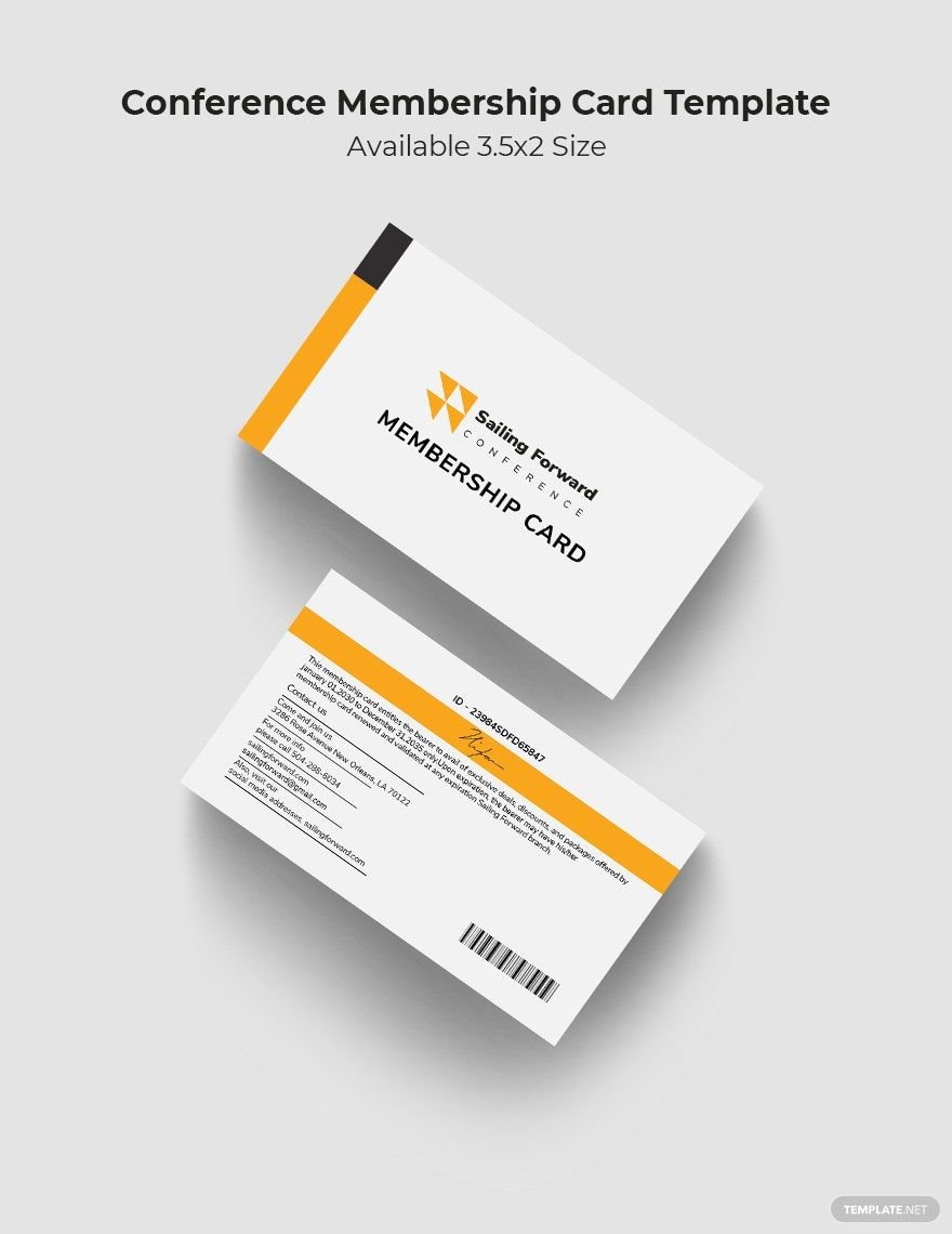 Conference Membership Card Template