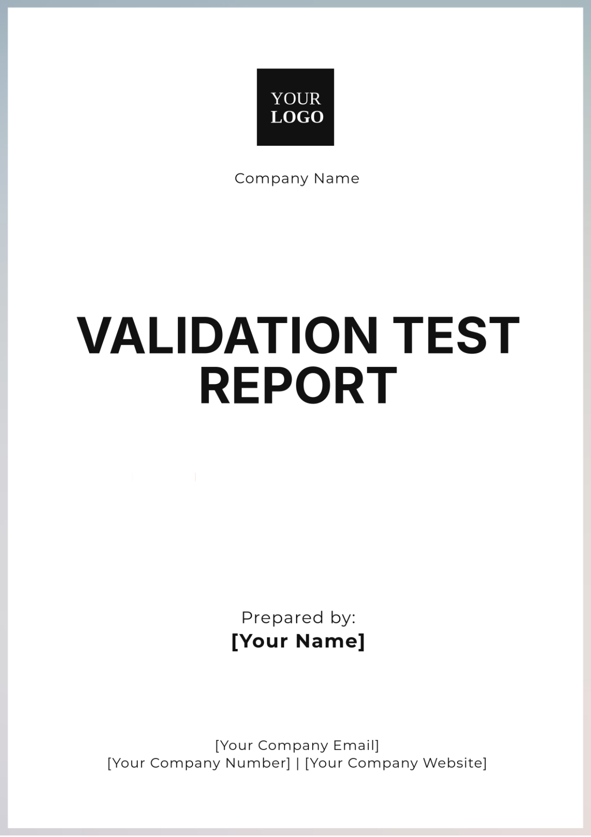 Validation Test Report Template - Edit Online & Download