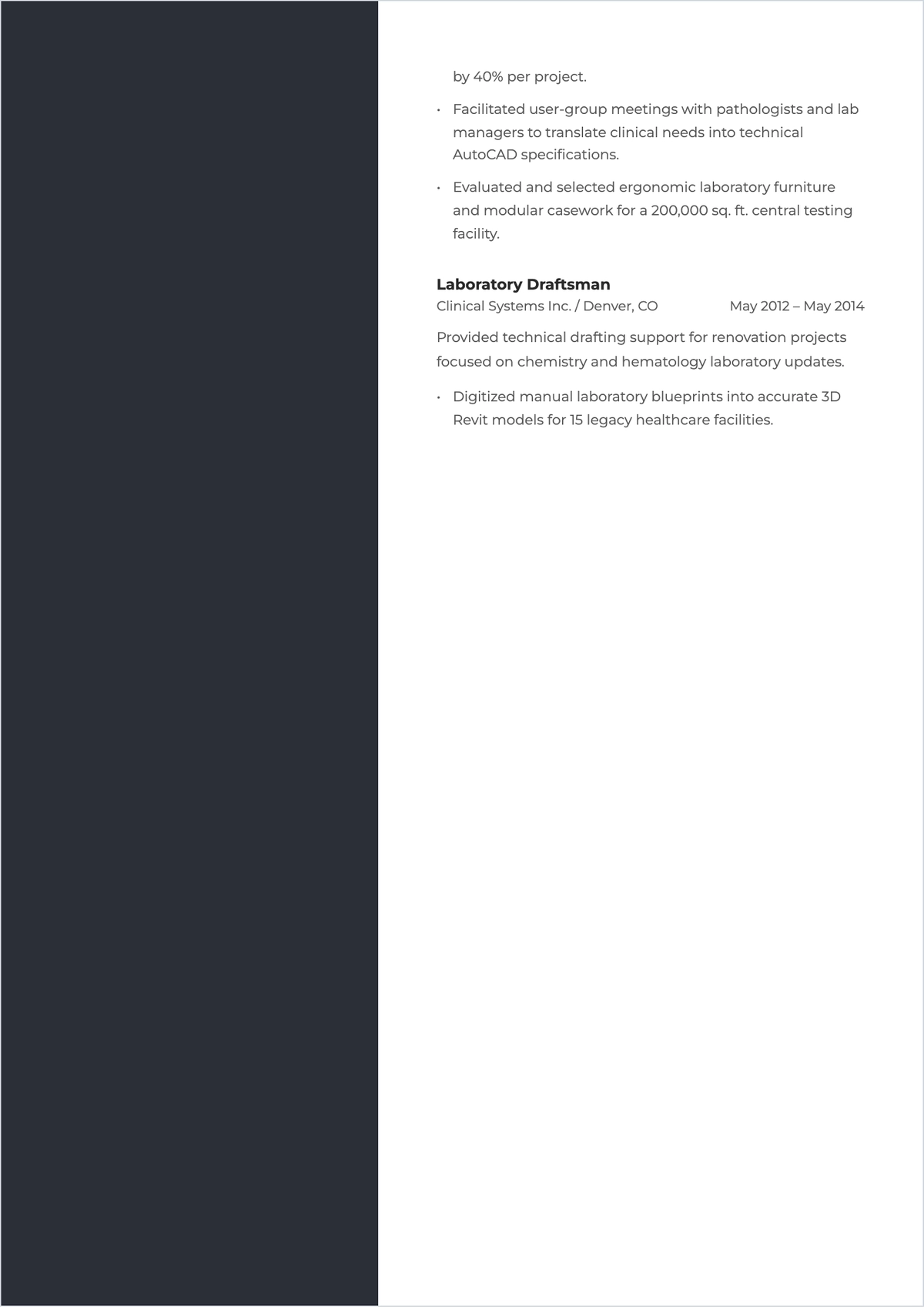 Free Medical Lab Design Technician Template to Edit Online