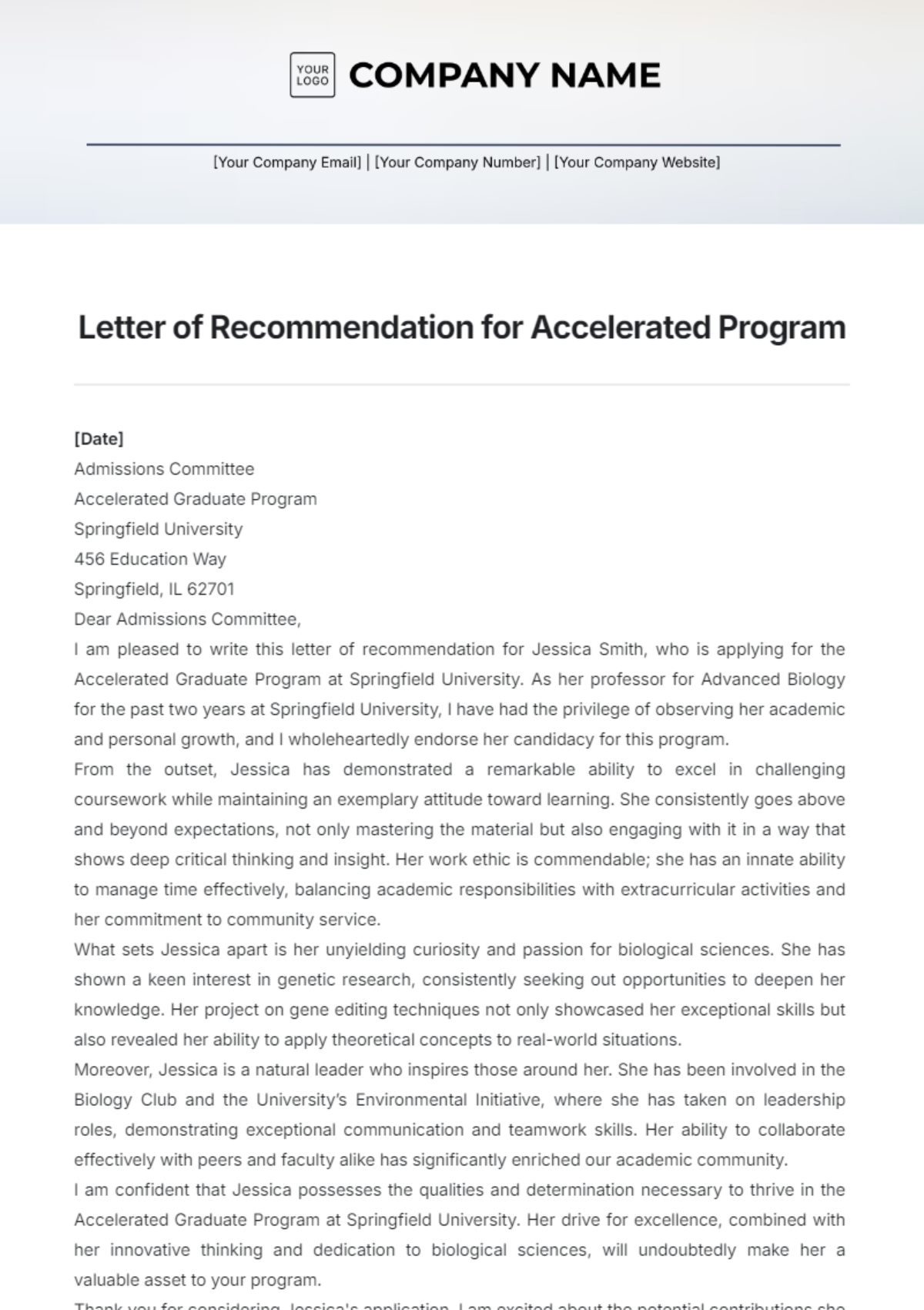 Letter of Recommendation for Accelerated Program Template - Edit Online & Download